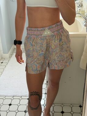 Free People Pastel Paisley Athletic Shorts in Multicolor